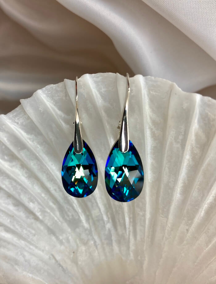Orca Legacy jewelry, Ocean Sparkle Drop earrings