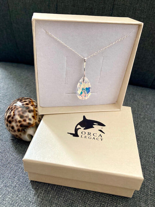 Orca Legacy jewelry, Crystal Drop Necklace Orca Legacy