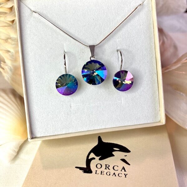 Orca Legacy ocean themed jewelry, Deep Blue Jewelry Set