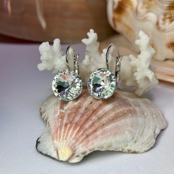 White Crystal Rivoli Earrings by Orca Legacy Jewelry