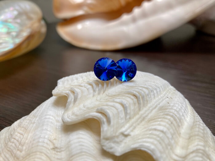 Dark blue stud earrings by Orca Legacy