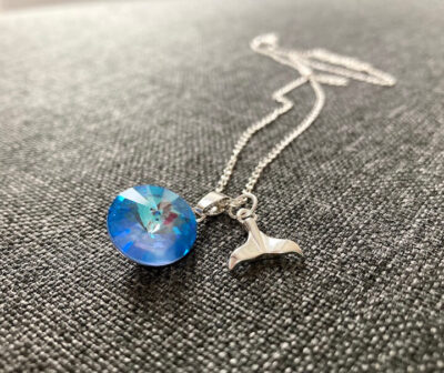 Ocean Shimmer Whale Tail Necklace