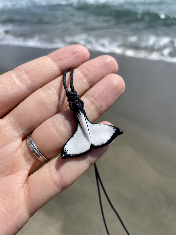 Orca tail pendant hand made