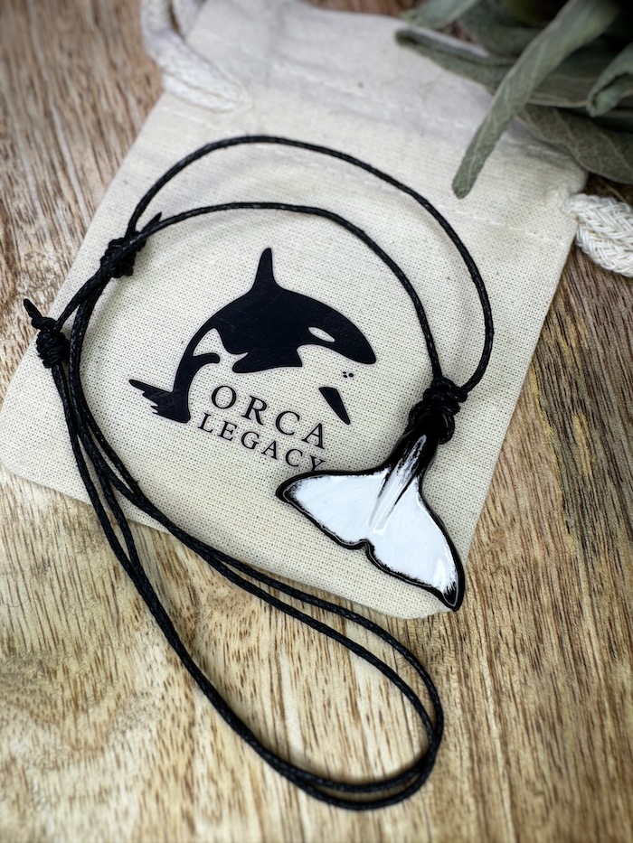 orca whale tail pendant