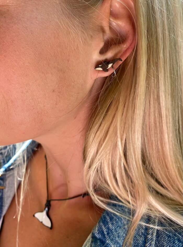 Killer whale earrings, orca earrings