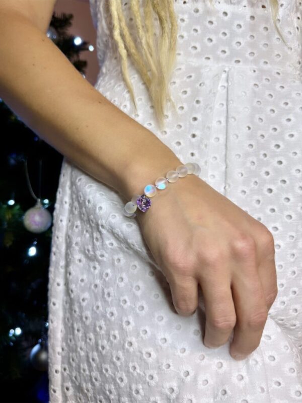 moonstone bracelet, swarovski crystal