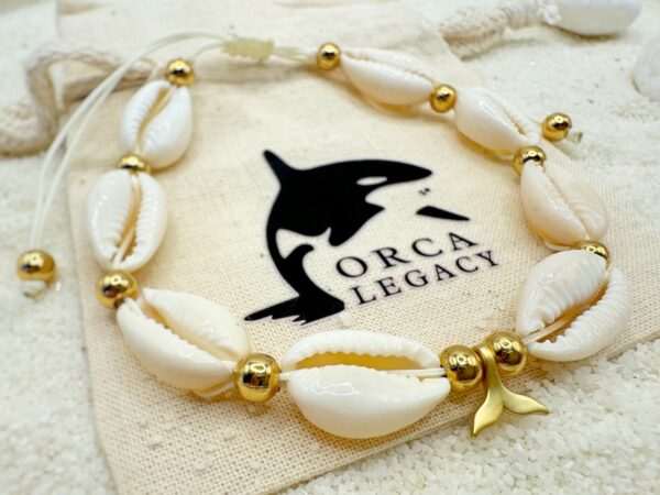 cowrie anklet whale tail