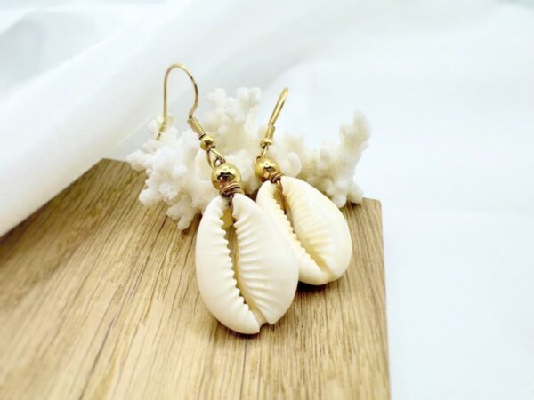 cowrie shell earring