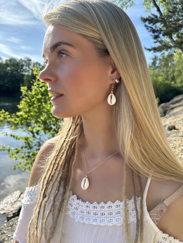 cowrie shell earrings necklace beach style jewelry