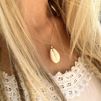 18k gold plated cowrie shell necklace