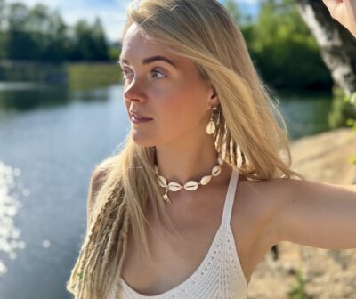 Cowrie shell necklace - whale tail