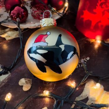orca glass ornament