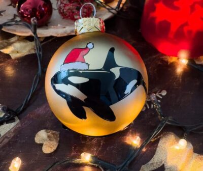 orca glass ornament
