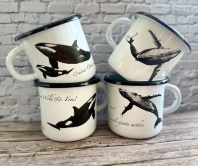 whale orca and humpback mug